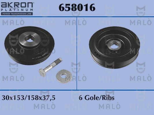 AKRON-MALÒ 658016 - Belt Pulley, crankshaft car-mod.net