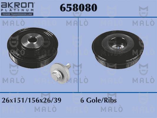 AKRON-MALÒ 658080 - Belt Pulley, crankshaft car-mod.net