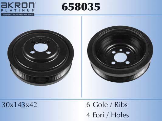 AKRON-MALÒ 658035 - Belt Pulley, crankshaft car-mod.net