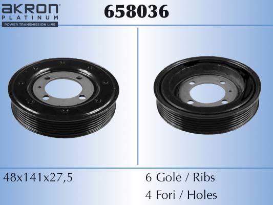 AKRON-MALÒ 658036 - Belt Pulley, crankshaft car-mod.net