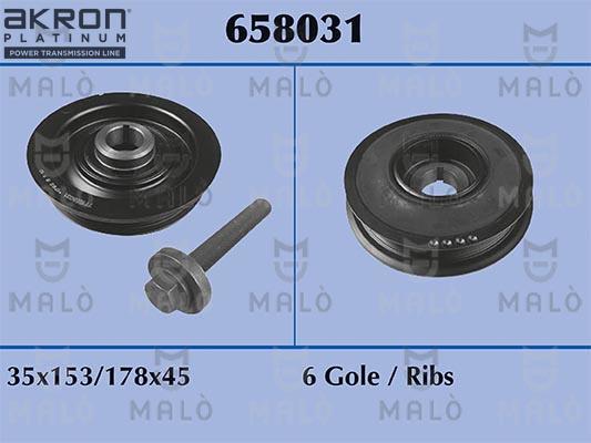 AKRON-MALÒ 658031BER - Belt Pulley, crankshaft car-mod.net
