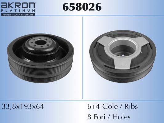 AKRON-MALÒ 658026 - Belt Pulley, crankshaft car-mod.net