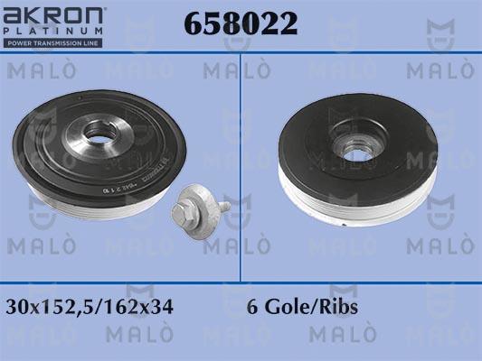 AKRON-MALÒ 658022 - Belt Pulley, crankshaft car-mod.net