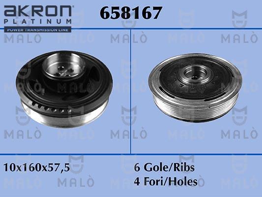 AKRON-MALÒ 658167 - Belt Pulley, crankshaft car-mod.net