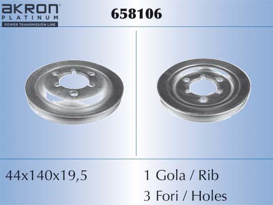 AKRON-MALÒ 658106 - Belt Pulley, crankshaft car-mod.net