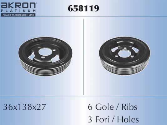 AKRON-MALÒ 658119 - Belt Pulley, crankshaft car-mod.net