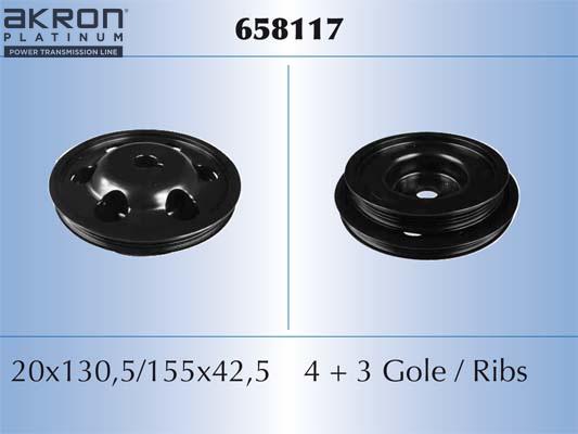 AKRON-MALÒ 658117 - Belt Pulley, crankshaft car-mod.net