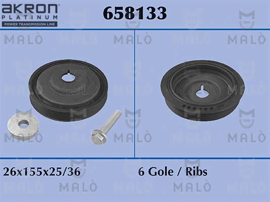 AKRON-MALÒ 658133 - Belt Pulley, crankshaft car-mod.net