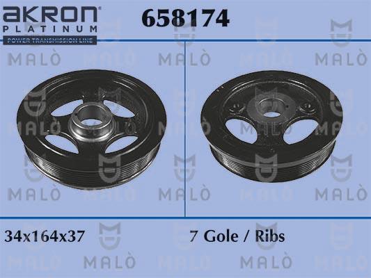 AKRON-MALÒ 658174 - Belt Pulley, crankshaft car-mod.net