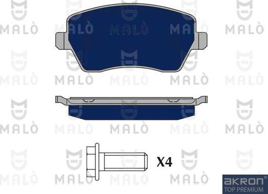 AKRON-MALÒ 1050198 - Brake Pad Set, disc brake car-mod.net