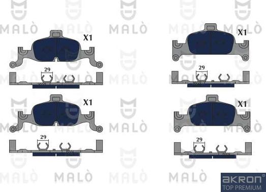 AKRON-MALÒ 1051197 - Brake Pad Set, disc brake car-mod.net