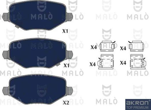 AKRON-MALÒ 1051253 - Brake Pad Set, disc brake car-mod.net