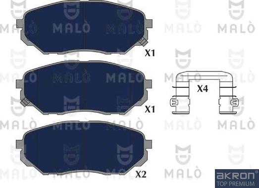 AKRON-MALÒ 1051282 - Brake Pad Set, disc brake car-mod.net