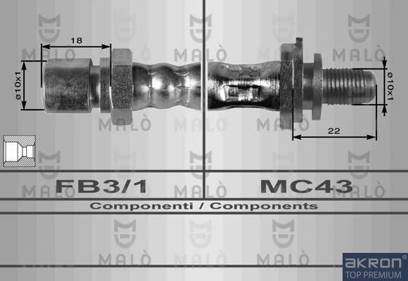 AKRON-MALÒ 8614 - Brake Hose car-mod.net