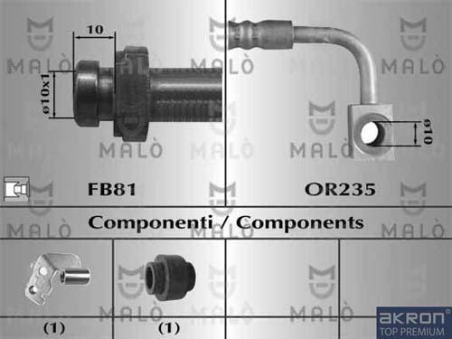 AKRON-MALÒ 81016 - Brake Hose car-mod.net