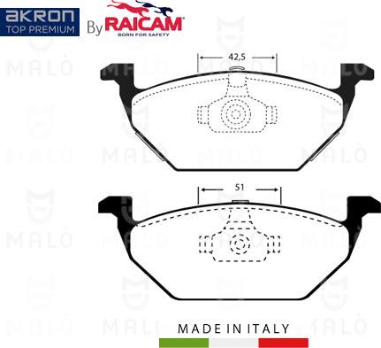 AKRON-MALÒ 28480104 - Brake Pad Set, disc brake car-mod.net