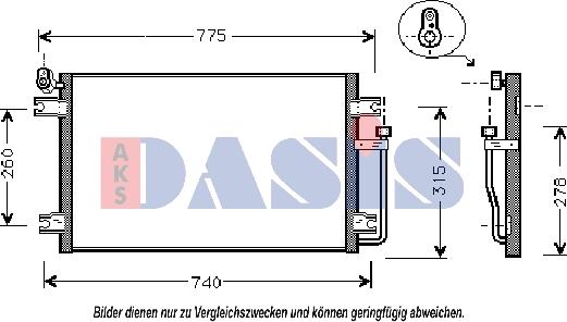 AKS Dasis 512008N - Condenser, air conditioning car-mod.net