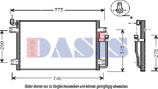 AKS Dasis 512007N - Condenser, air conditioning car-mod.net