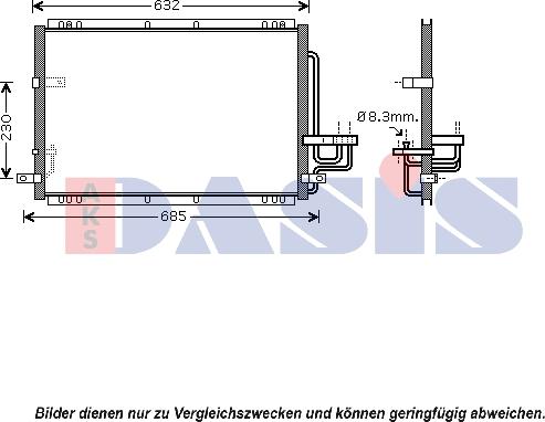 AKS Dasis 512036N - Condenser, air conditioning car-mod.net