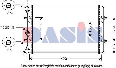AKS Dasis 040027N - Radiator, engine cooling car-mod.net