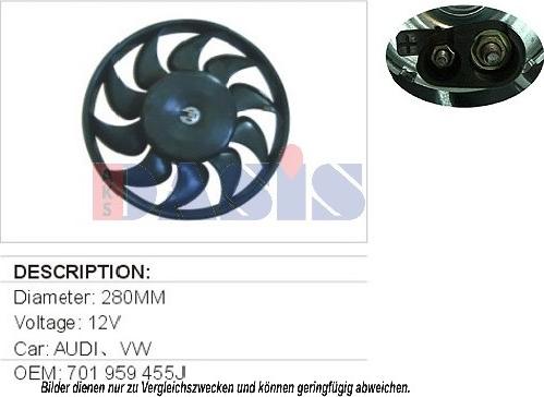 AKS Dasis 048520N - Fan, radiator car-mod.net