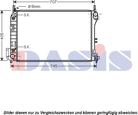 AKS Dasis 190009N - Radiator, engine cooling car-mod.net