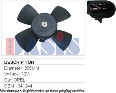 AKS Dasis 158007N - Electric Motor, radiator fan car-mod.net