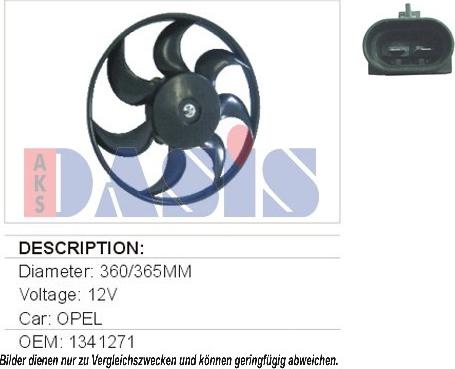 AKS Dasis 158250N - Fan, radiator car-mod.net