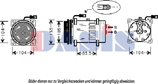 AKS Dasis 850703N - Compressor, air conditioning car-mod.net
