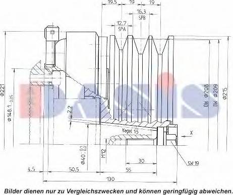 AKS Dasis 851155N - Magnetic Clutch, air conditioner compressor car-mod.net