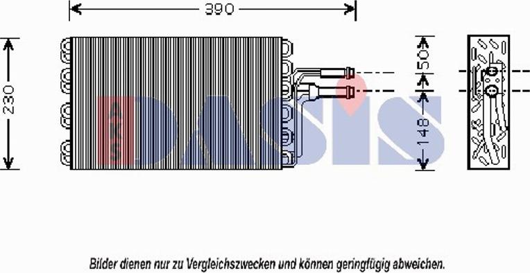 AKS Dasis 820005N - Evaporator, air conditioning car-mod.net