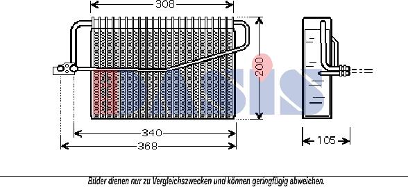 AKS Dasis 820103N - Evaporator, air conditioning car-mod.net