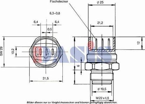 AKS Dasis 751056N - Coolant temperature Sensor car-mod.net