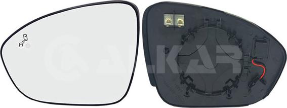 Alkar 6435207 - Mirror Glass, outside mirror car-mod.net