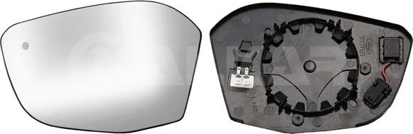Alkar 6433775 - Mirror Glass, outside mirror car-mod.net