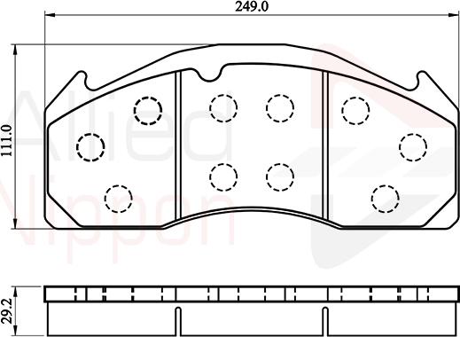 ALLIED NIPPON ACV055HD - Brake Pad Set, disc brake car-mod.net