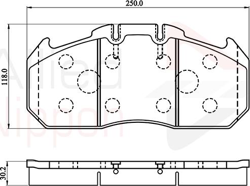 ALLIED NIPPON ACV058HD - Brake Pad Set, disc brake car-mod.net