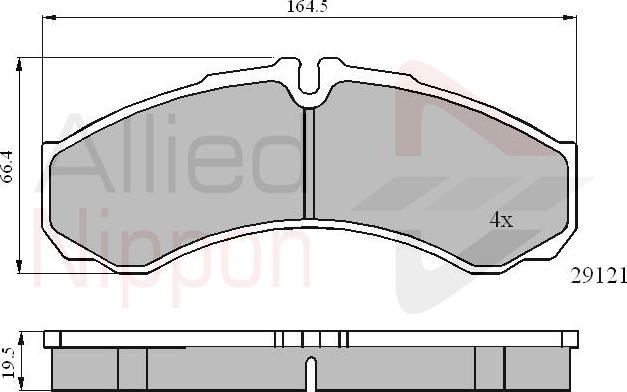 ALLIED NIPPON ADB0931 - Brake Pad Set, disc brake car-mod.net