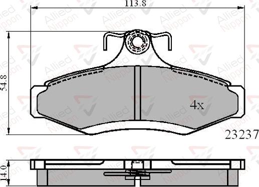 ALLIED NIPPON ADB0495 - Brake Pad Set, disc brake car-mod.net