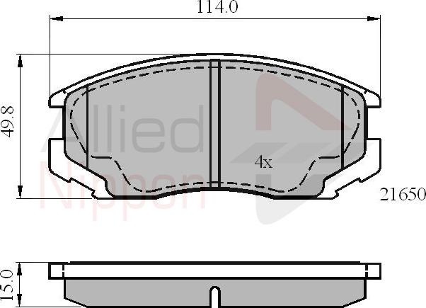 ALLIED NIPPON ADB0415 - Brake Pad Set, disc brake car-mod.net
