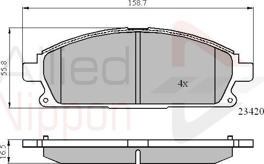 ALLIED NIPPON ADB0591 - Brake Pad Set, disc brake car-mod.net