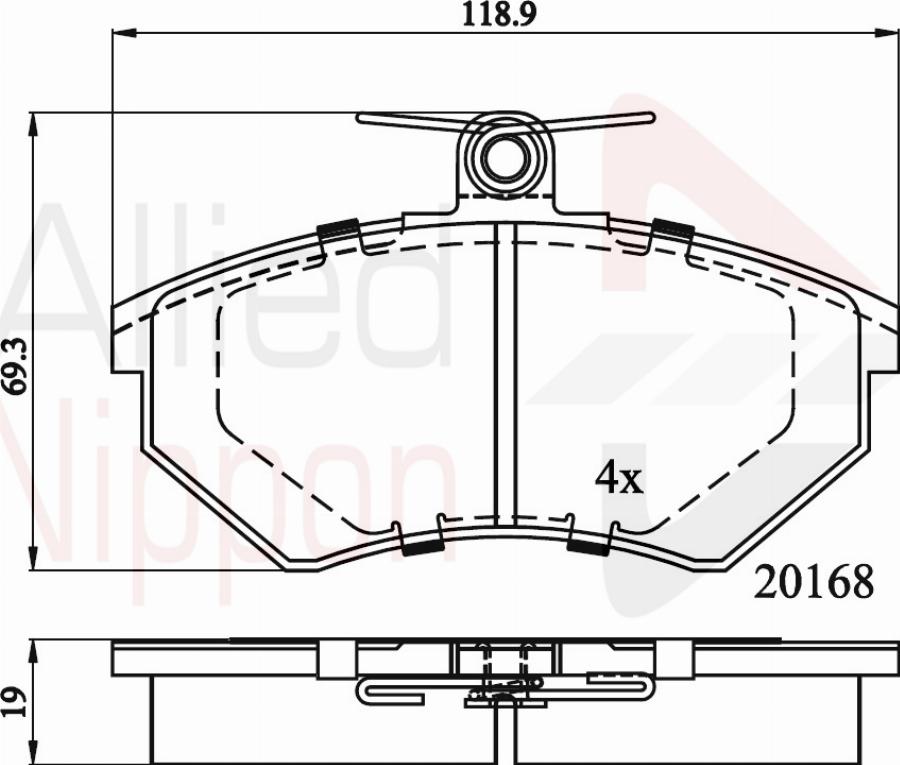 ALLIED NIPPON ADB0511 - Brake Pad Set, disc brake car-mod.net