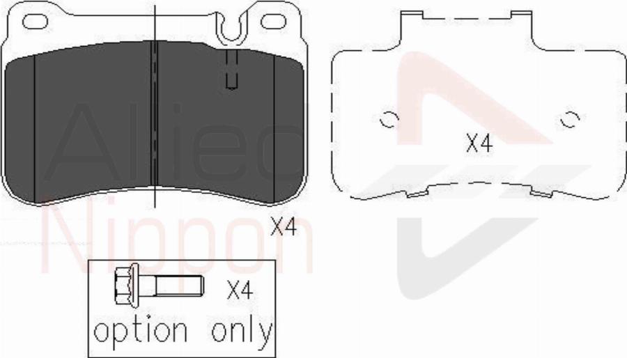 ALLIED NIPPON ADB06007 - Brake Pad Set, disc brake car-mod.net