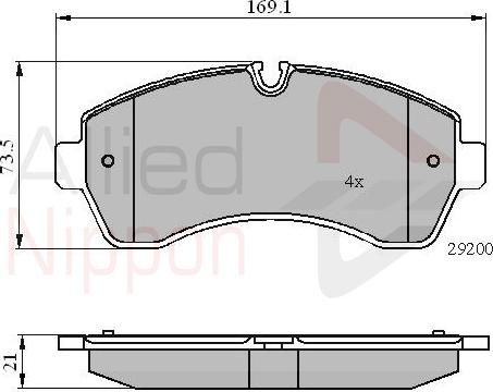 ALLIED NIPPON ADB01569 - Brake Pad Set, disc brake car-mod.net