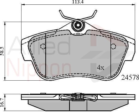 ALLIED NIPPON ADB01622 - Brake Pad Set, disc brake car-mod.net