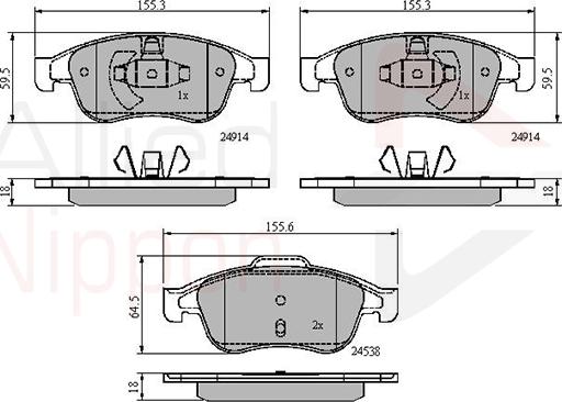 ALLIED NIPPON ADB01677 - Brake Pad Set, disc brake car-mod.net