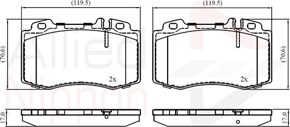ALLIED NIPPON ADB01117 - Brake Pad Set, disc brake car-mod.net