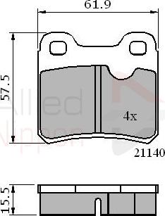 ALLIED NIPPON ADB0117 - Brake Pad Set, disc brake car-mod.net