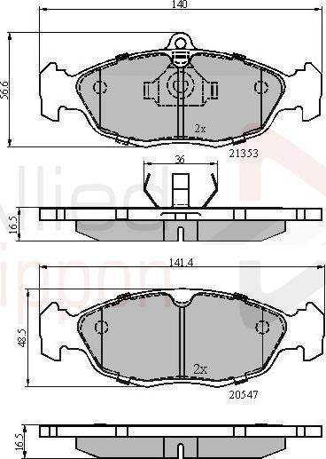 ALLIED NIPPON ADB0134 - Brake Pad Set, disc brake car-mod.net