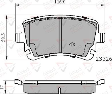 ALLIED NIPPON ADB01313 - Brake Pad Set, disc brake car-mod.net